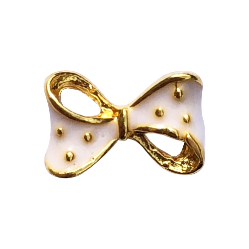 Bijou Nœud Or et Blanc 3D