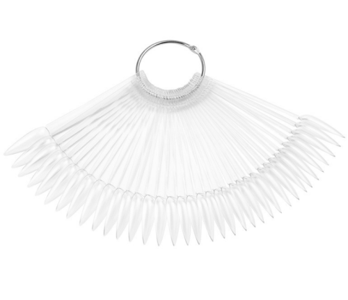 Nuancier éventail transparent 50 tips Amande 